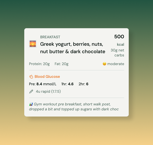 Keto Amigo — App window detail 1